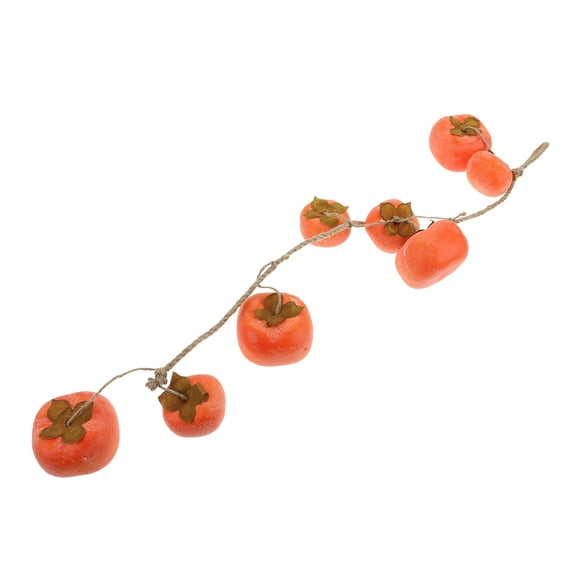 FOXNOVO Lifelike Fake Persimmon Adornment Orange Plastic Silk Cloth Hemp Rope for Decoration 1Pc