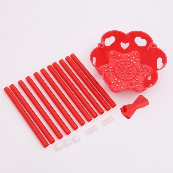 FOXNOVO Red PVC Flower Display Rack for Wedding Decor Tripod Design Creative Flower Holder 1 Set