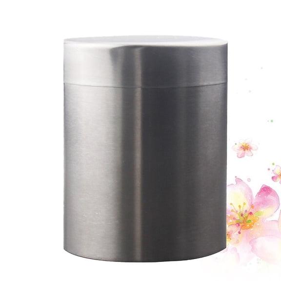 FOXNOVO Stainless Steel Tea Canister Grey Sealed Cans for Food Storage Home Kitchen Tool