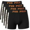 thumbnail image 1 of FOXPOLO - Side Striped Patterned Boxers, 95% Cotton 5% Lycra, Luxury Men's Underwear, Premium Comfort | S - Black, 1 of 7