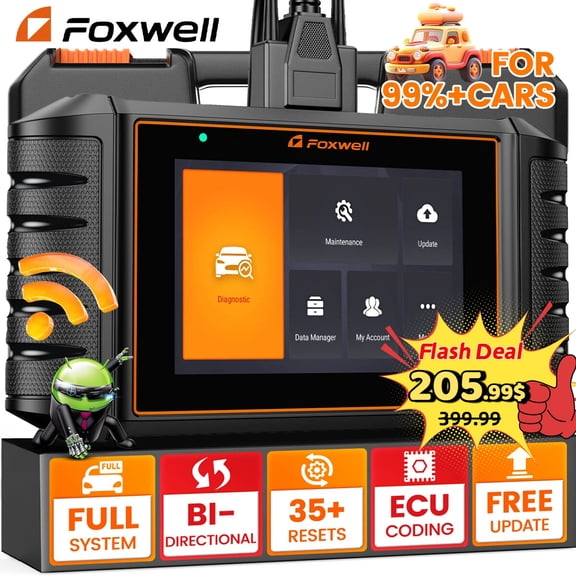 FOXWELL Automotive Bi-Directional Diagnostic Scan Tool OBD2 Scanner All System Code Reader All Reset