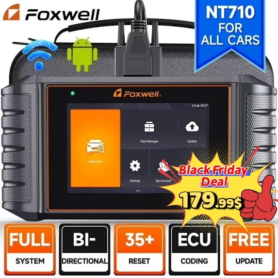 Walmart Black Friday Deals 2025 Foxwell Automotive Bi-Directional Diagnostic Scan Tool All System Code Reader and Maintenance Scanner