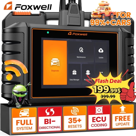FOXWELL Automotive Bi-Directional Diagnostic Scan Tool OBD2 Scanner All System Code Reader All Reset