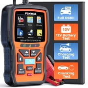 FOXWELL Enhanced OBD2 Scanner 12V Battery Tester, 2 in 1 Check Engine Code Reader Car Diagnostic Tool Cranking Charging Analyzer Tester for 1996+ OBDII Vehicle, Smog Test, Live Data