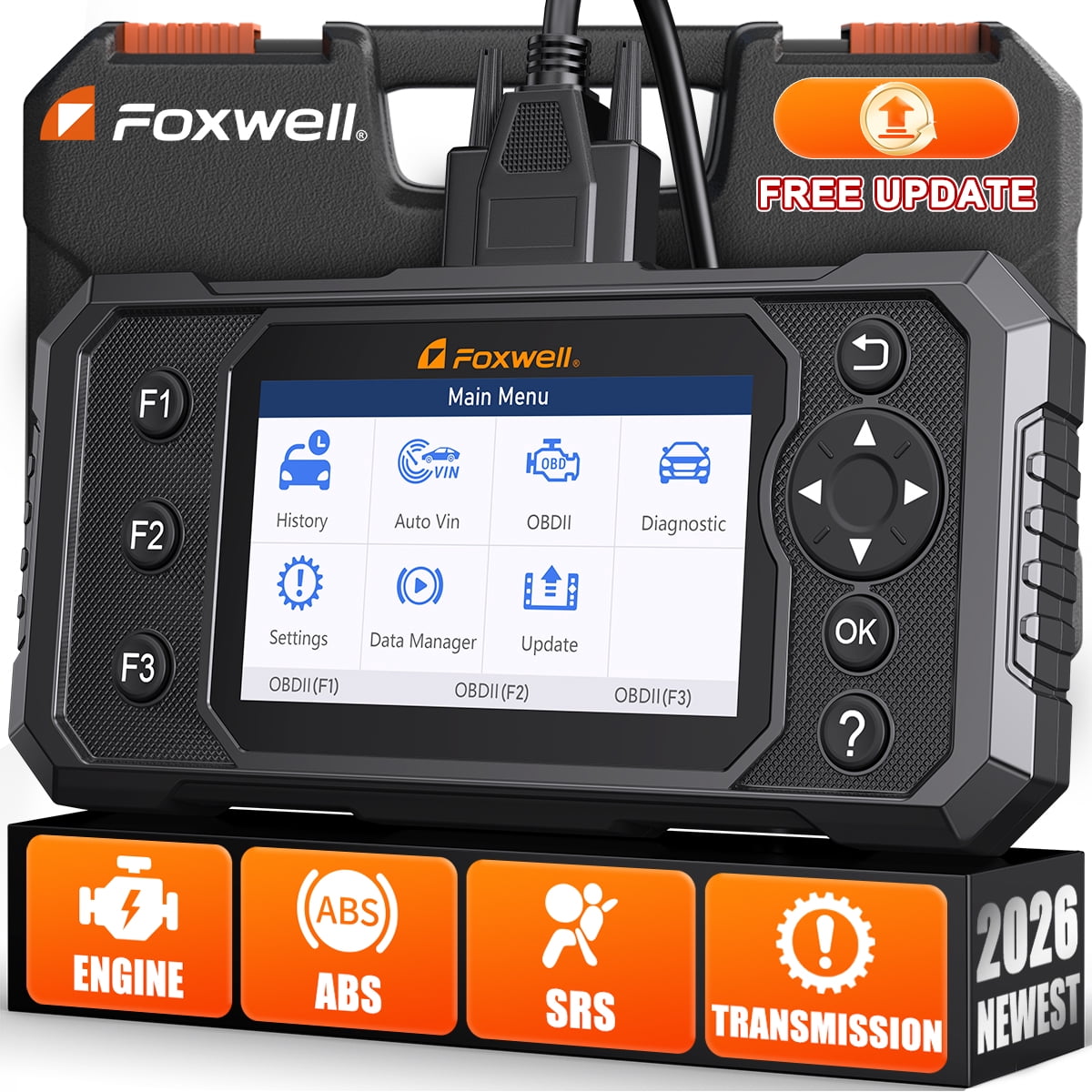 FOXWELL GT20 OBD2 Scanner 4 System ABS SRS Transmission Airbag Car ...