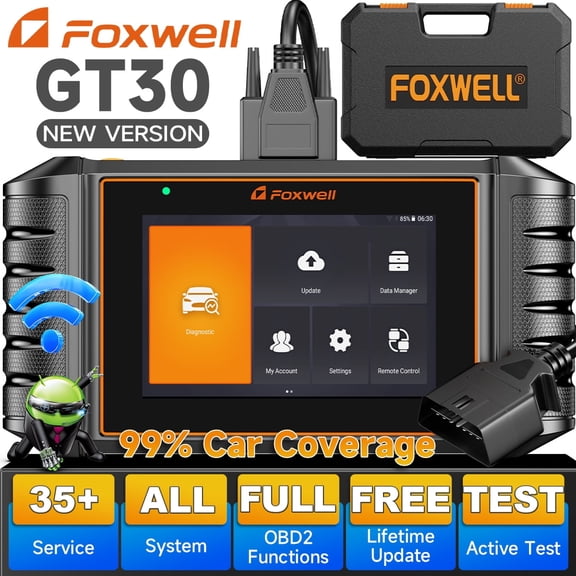 FOXWELL GT30 OBD2 Scanner Diagnostic Tool, Full System Bidirectional Diagnostic Scan Tool with 35+ Resets, ECU Co-ding, ABS/Oil Reset, Car Code Reader for All Cars, Lifetime Free Update