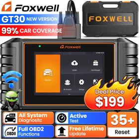 FOXWELL GT30 OBD2 Scanner Diagnostic Tool, Full System Bidirectional Diagnostic Scan Tool with 35  Resets, ECU Co-ding, ABS/Oil Reset, Car Code Reader for All Cars, Lifetime Free Update