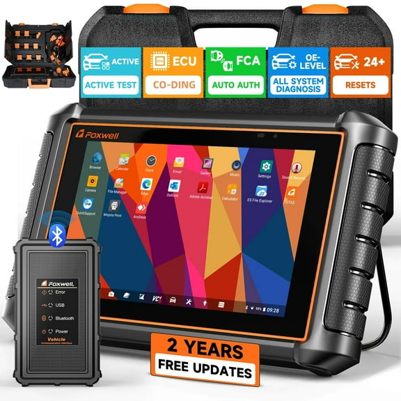 FOXWELL GT65 Automotive Diagnostic Tool Scan Full Systems ECU Co-ding Active Test Bi-directional Control OBD2 Scanner Car Scanner 24+ Reset Services Automotive Code Reader OBDII Scan Tool