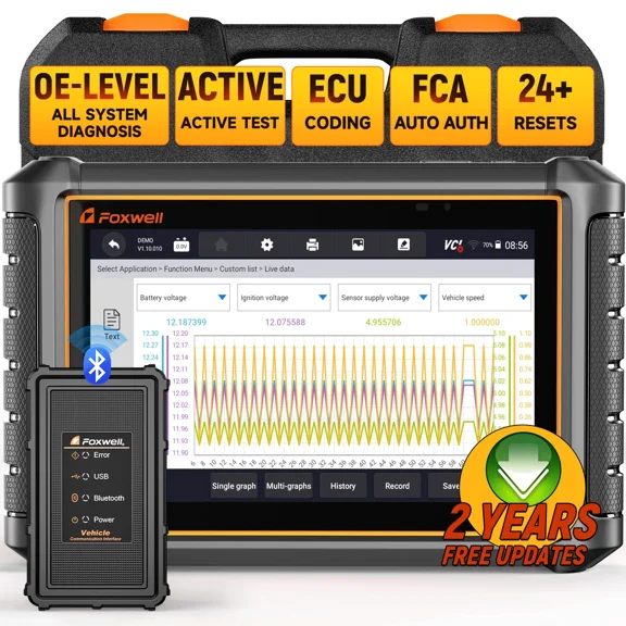 FOXWELL GT65 OBD2 Scanner All System Bidirectional Diagnostic Tool ECU Cod-ing with 24+ Resets, 2 Years Free Upgrade