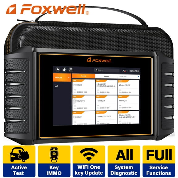 FOXWELL NT-710 OBD2 Scanner Automotive Diagnostic Tool Full System Code Reader Bi-Directional Control Active Test All Service Battery Registration EOBD OBD Scan Tablet with 5.5 " Touchscreen Auto VIN