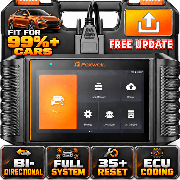FOXWELL NT-710 OBD2 Scanner for All Cars, Full System Bi-Directional Diagnostic Scan Tool, 30+ Reset, ECU Coding, Active Test, Lifetime Free Update Code Reader