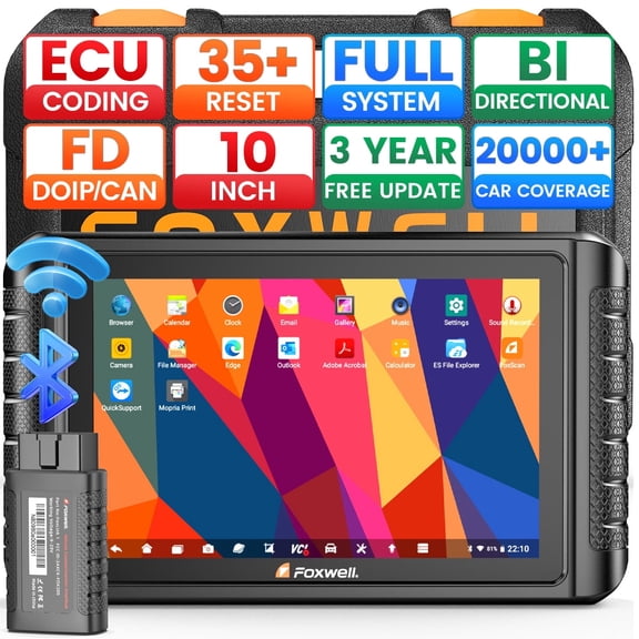FOXWELL NT1009 OBD2 Scanner All Systems Bi-Directional Diagnostic Scan Tool ECU Reset 34+ Resets Car Scanner with 10inch Touchscreen 3-Years Free Update