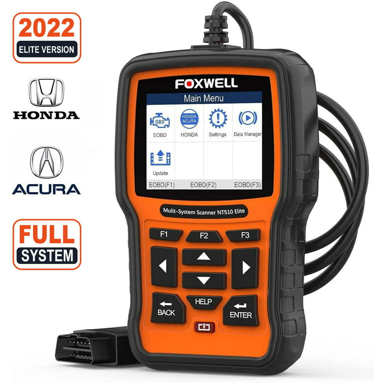 FOXWELL NT510Elite OBD2 Scanner Automotive Code Reader for Honda Acura, All  System Bi-Directional Scanner ABS SRS Transmission Car Diagnostic Tool