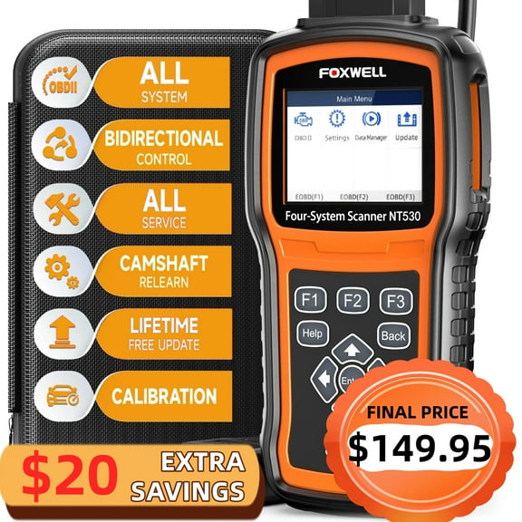 FOXWELL NT530 for Mercedes Benz - Bidirectional Diagnostic Scan Tool for All Systems, All Maintenance Service - OBD2 Scanner Automotive Code Reader ABS Bleed SRS Airbag SAS TPMS TPS EPB Oil Reset
