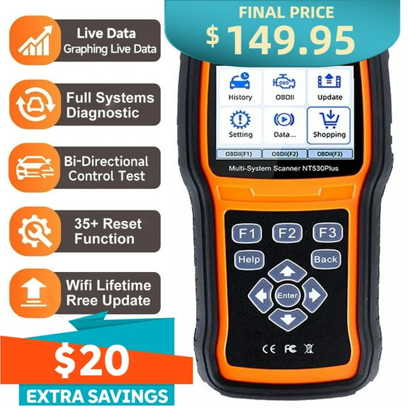 FOXWELL NT530 for Volkswagen and Audi, Bidirectional Diagnostic Scan Tool for All Systems, All Maintenance Service OBD2 Scanner Automotive Code Reader ABS Bleed SRS Airbag SAS TPMS TPS EPB Oil Reset