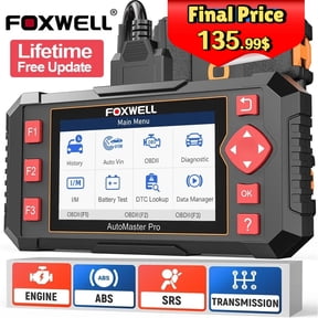 FOXWELL NT604 Elite OBD2 Scanner Automotive Four System Diagnostic Scan Tool Transmission SRS ABS Engine Code Reader Full OBDII Modes Turn off MIL EOBD OBD Car Scan Tool Free Update