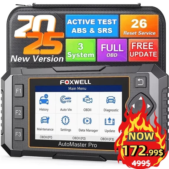 FOXWELL NT650 PRO OBD2 Scanner Car Diagnostic Bidirectional Diagnostic Scan Tool 25+ Maintenance Service OBDII Car Code Reader Automotive Analyzer Lifetime Free Update via Wi-Fi
