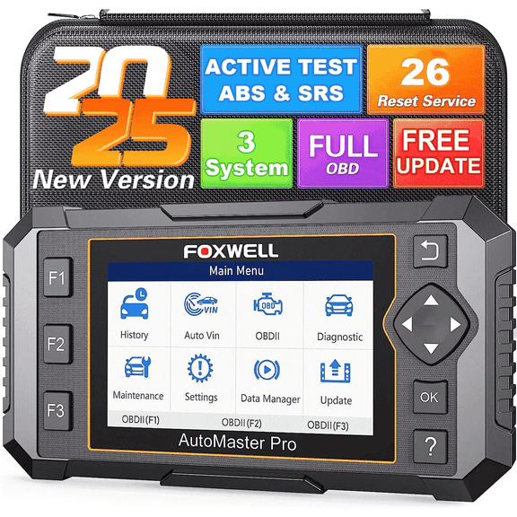 FOXWELL NT650 PRO OBD2 Scanner Car Diagnostic Bidirectional Diagnostic Scan Tool 25+ Maintenance Service OBDII Car Code Reader Automotive Analyzer Lifetime Free Update via Wi-Fi