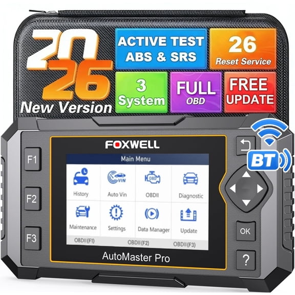 FOXWELL NT650 PRO OBD2 Scanner Car Diagnostic Bidirectional Diagnostic Scan Tool 25+ Maintenance Service OBDII Car Code Reader Automotive Analyzer Lifetime Free Update via Wi-Fi