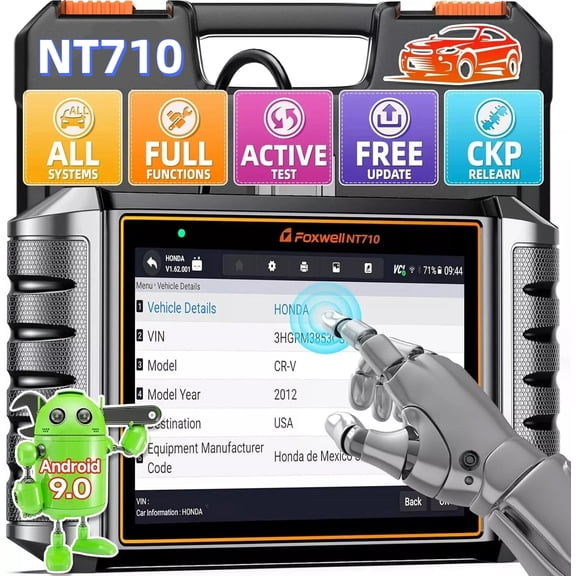FOXWELL NT710 OBD2 Scanner Automotive Bidirectional Diagnostic Scan Tool All System Scanner ECU Coding All Reset Functions All OBD2 Modes Car OBDII Code Reader,Upgraded of NT510, 5.5 inch Touchscreen
