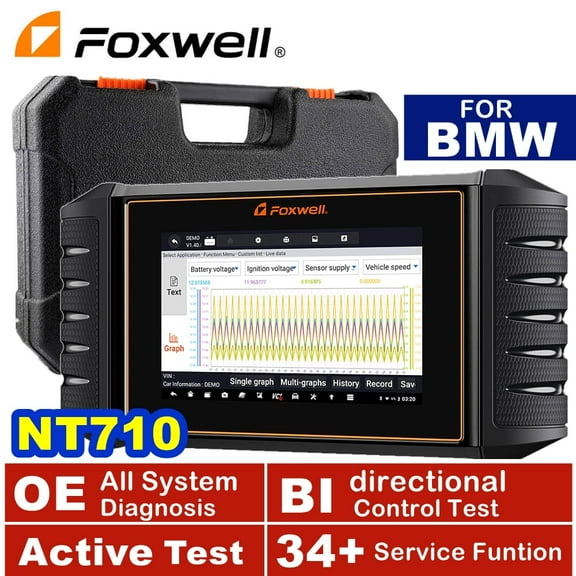 FOXWELL NT710 OBD2 Scanner Code Reader Bi-directional Scan Diagnostic Tool Relearn Coding Reset TPMS fit for BMW