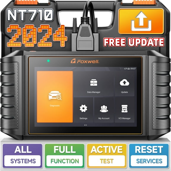 FOXWELL NT710 OBD2 Scanner Fits for GM Chevy Automotive Diagnostic Tool Full System Code Reader Bi-Directional Control Active Test All Service Battery Registration EOBD OBD Scan Tablet Auto VIN