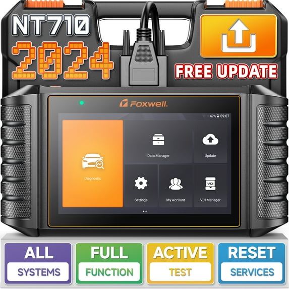 FOXWELL NT710 OBD2 Scanner Fits for Honda Acura Automotive Diagnostic Tool Full System Code Reader Bi-Directional Control Active Test All Service Battery Registration EOBD OBD Scan Tablet Auto VIN