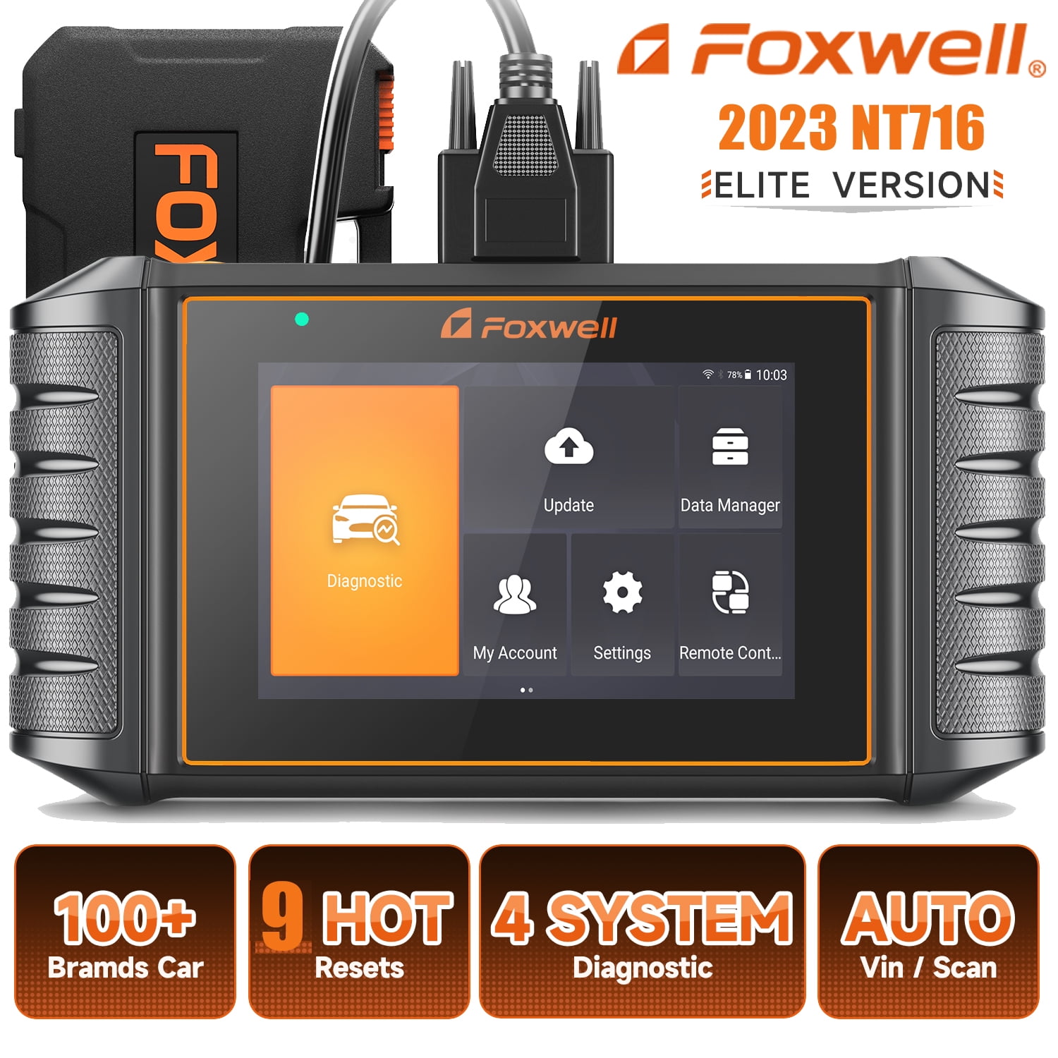 FOXWELL NT716 OBD2 Scanner Automotive ABS SRS Transmission Engine