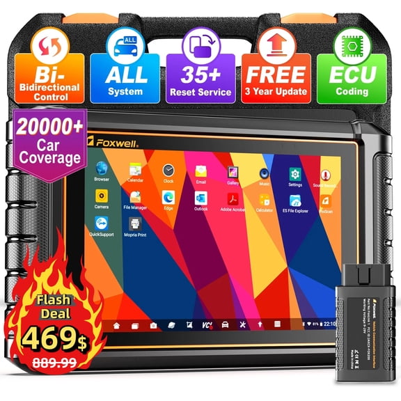 FOXWELL NT909 BT OBD2 Scanner Bidirectional Full System Car Diagnostic Tool OBD2 Scanner, Wireless 30+ Resets Scan Tool ECU Coding, 3 Yrs Free Update, Upgrade of NT809 BT