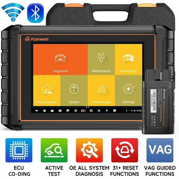 FOXWELL OBD2 Scanner, 2024 Wireless Bidirectional Scan Tool with ECU Reset, Full System Diagnostic Tool, 30+ Resets, FCA, VAG Guide CAN-FD/DOIP, 3 Year Update Car Scanner for All Vehicles