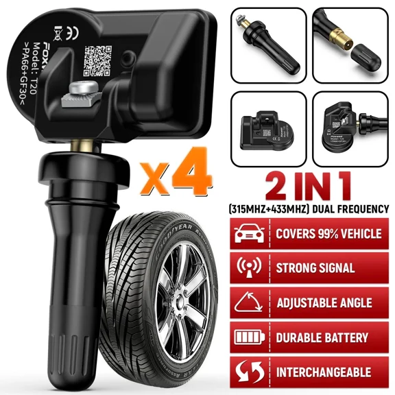 FOXWELL T20 TPMS Sensor Universal Tire Pressure Monitoring 315MHz 433MHz (4PCS)