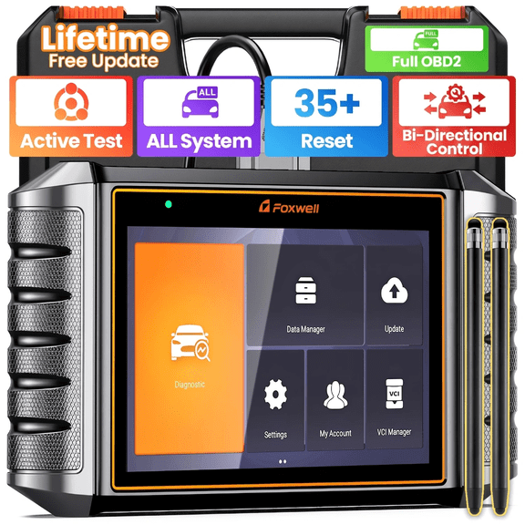 FOXWELL Universal Car Model Version Full-System Full OBD2 Diagnostic Scanner+2pcs Universal S/t/y/l/u/s Kits