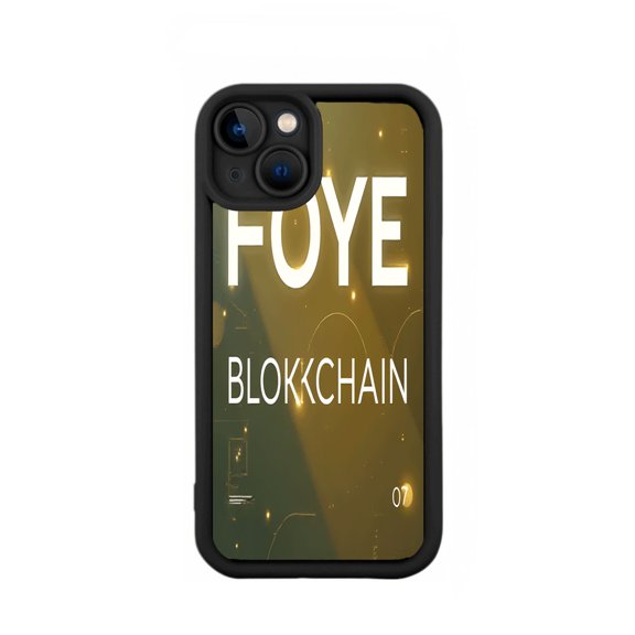 FOYE Blockchain iPhone 15 Case - Lightweight Yellowing Resistant with Abstract Digital Graphics Large White Letters & Number 07 Design