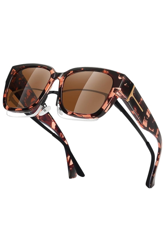 Fozono Polarized Fit-over Sunglasses for Women Men , UV400 Driving Large Shades