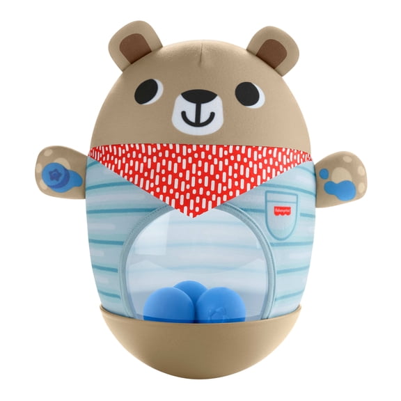 Fisher-Price Friendship Forest Bat & Wobble Inflatable Bear Roly-Poly Activity Toy for Baby