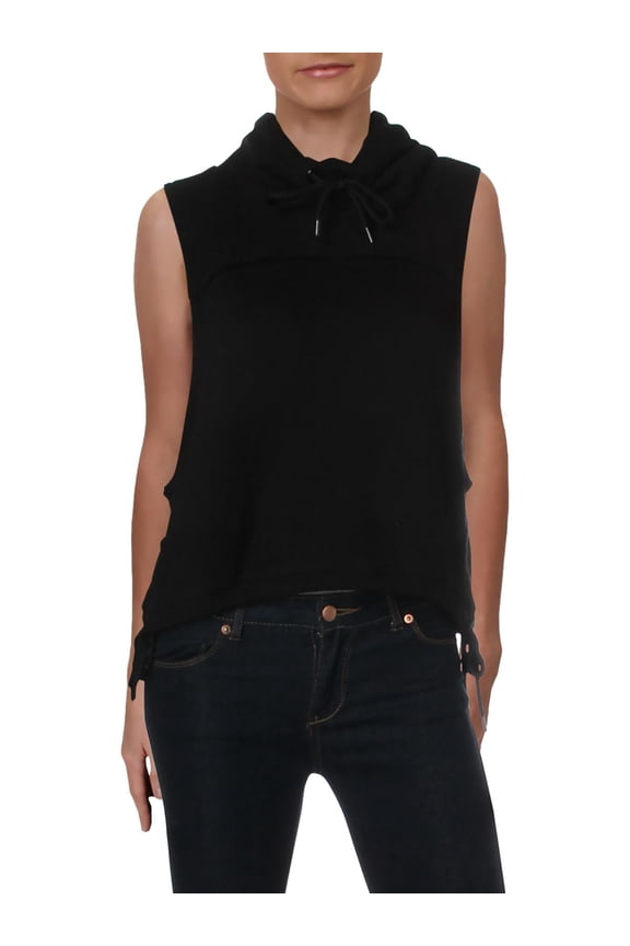 Free People Womens Wrap It Up Muscle Tank Top, Black, Small