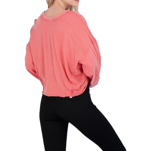 FP Movement by Free People Moon Rising Women's Cotton Twist Front Faded Cropped Sweatshirt