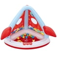 thumbnail image 1 of Fisher-Price Rocket Pals Inflatable Indoor and Outdoor Ball Pit with 15 Play Balls, 1 of 15