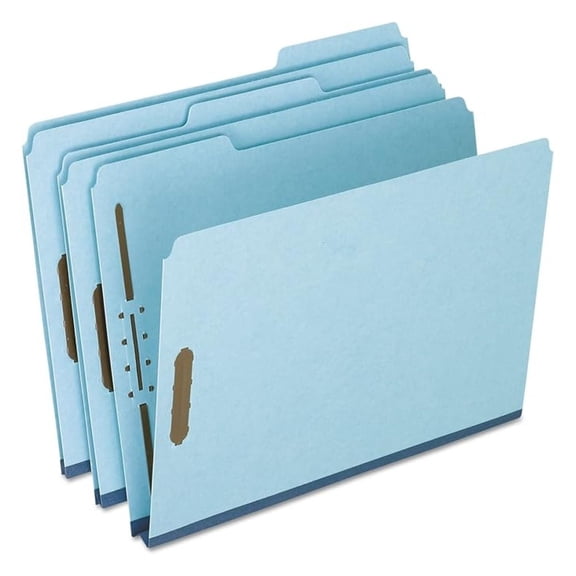 FP213 Two-Fastener Pressboard Expanding Folder with 1/3 Cut Tab, Letter, Blue, 25/Box