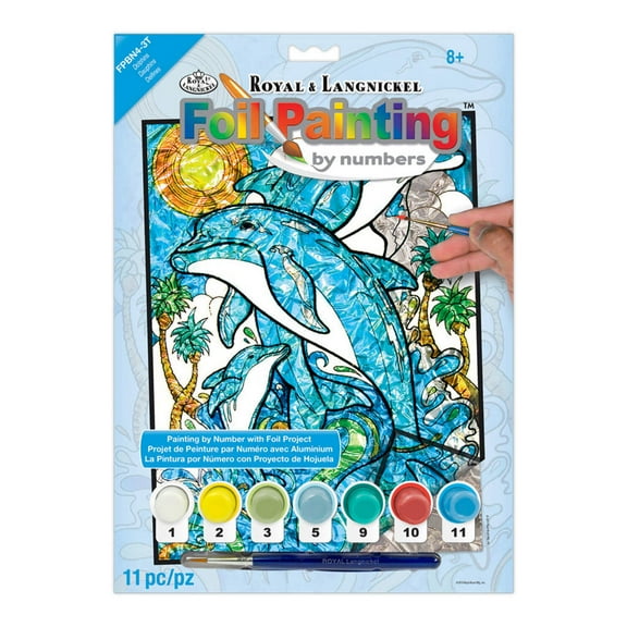 Royal & Langnickel Foil Painting by numbers 11pc Dolphins Project