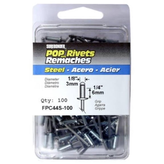 FPC FPC44S-100 100 Pack Medium Steel Rivet