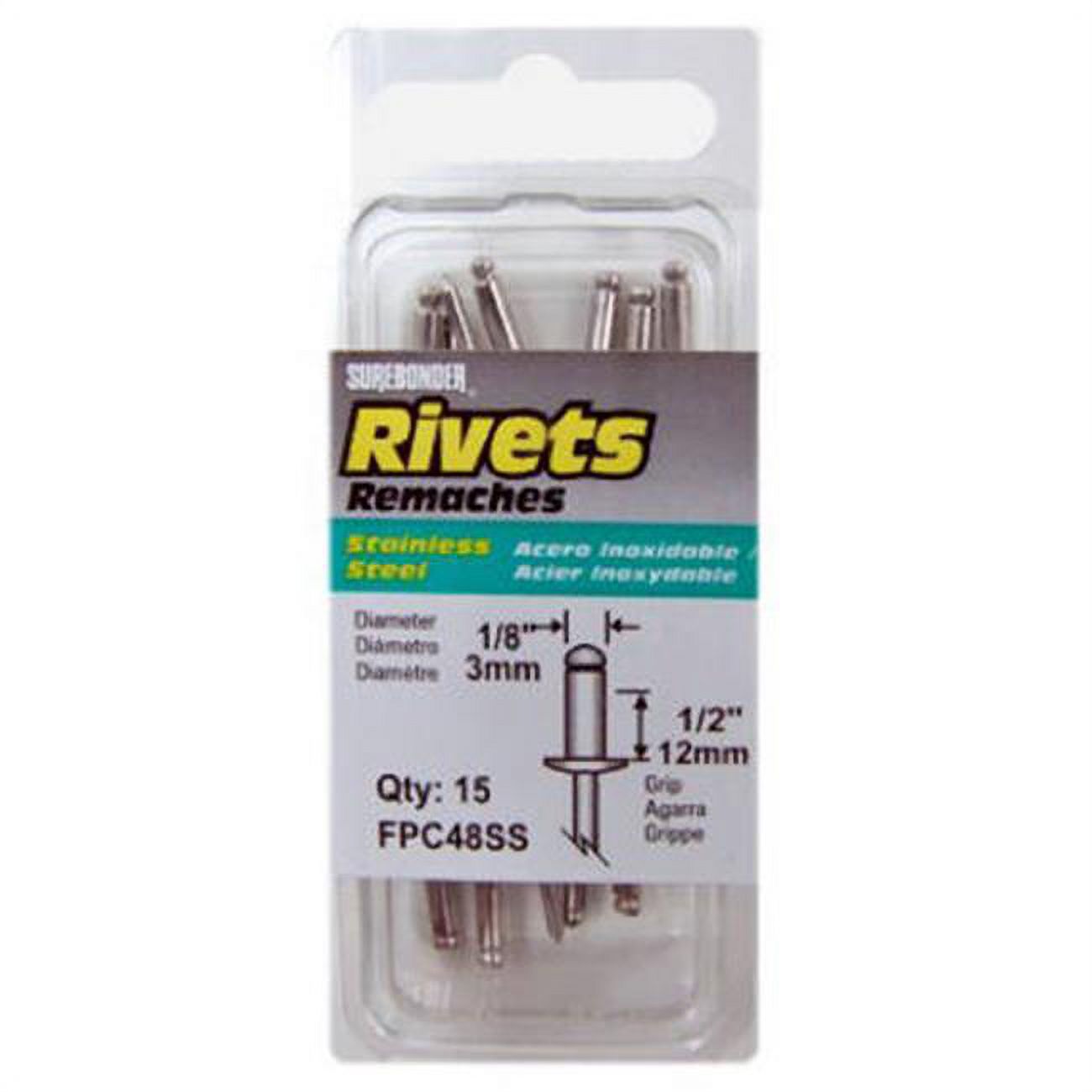 FPC FPC48SS Surebonder 15 Pack Long Stainless Steel Rivet - Walmart.com