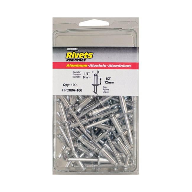 FPC FPC88A-100 0.25 x 0.5 in. Rivets Aluminum Long - 100 Pack