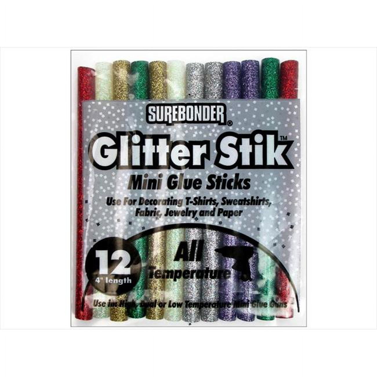 Glitter Mini Glue Sticks 4 12/Pkg - NOTM206914