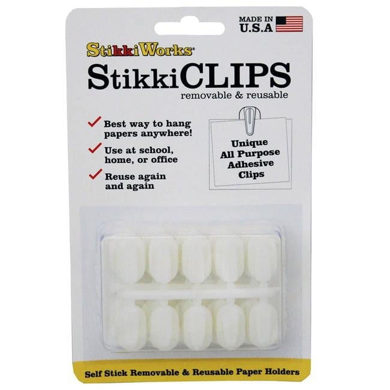 FPC  Stikki Clips, White - 20 Per Pack - Pack of 6