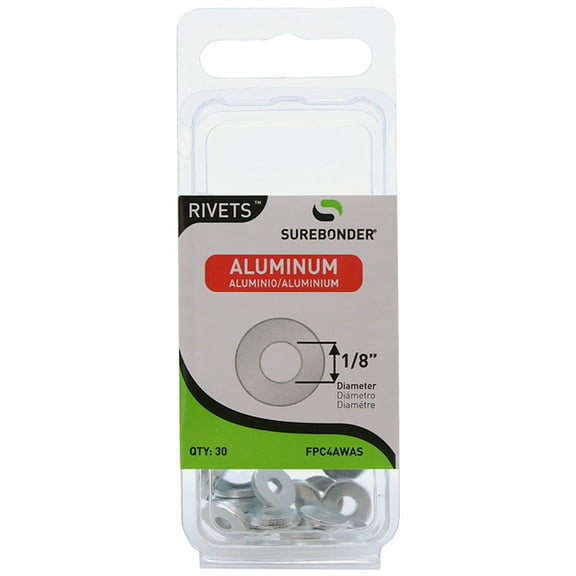 FPC4AWAS Aluminum Rivet Washers - 1/8" Diameter - 30 Count