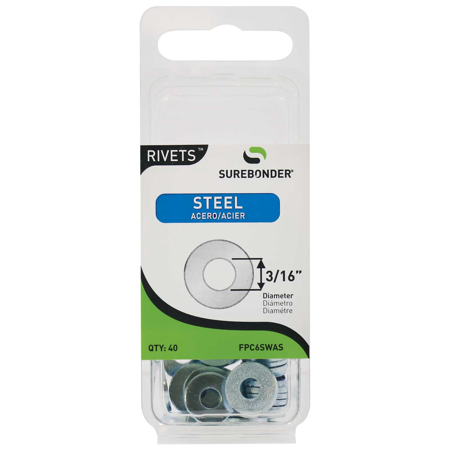 FPC6SWAS Steel Rivet Washers - 3/16