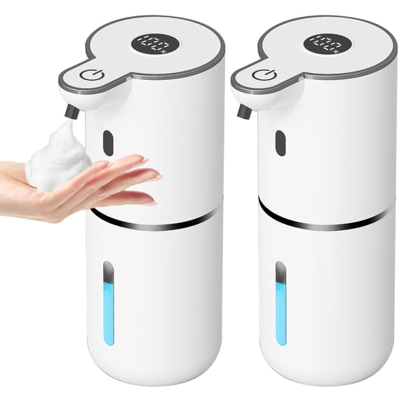 FPCYCG 2pcs Automatic Liquid Soap Dispenser,Soap Dispenser 12.8oz/380ML Rechargeable Wall Mount Touchless Hand Soap Dispenser for Bathroom Kitchen