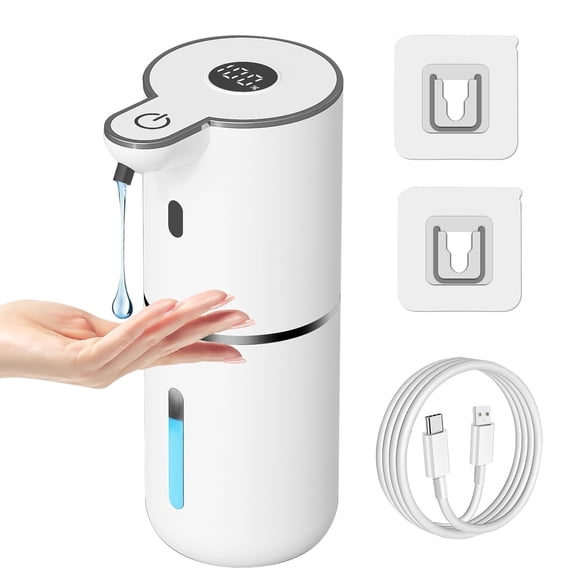 FPCYCG Automatic Liquid Soap Dispenser Touchless Soap Dispenser 12.8oz/380ML Rechargeable Wall Mount Hand Soap Dispenser for Bathroom Kitchen