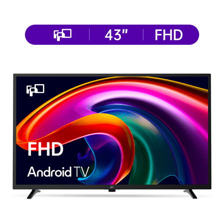 FPD 43-inch Smart TV, 1080P FHD Android TV with Google Play Built-in Chromecast, Dolby Audio, Hdr 10, Flat Television with Assistant Voice Control